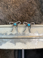 Coquette Bow Stone Stud Earrings