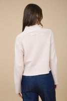 Mock Neck Long Sleeve Knit Cropped Sweater