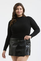 Plus Mock Neck Long Sleeve Top