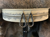 Stone & Burnished Silver Earring