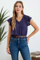 Scallop Lace Trim Top