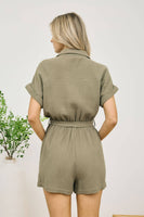 Collared Short Sleeve Romper