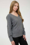 V Neck Long Sleeve Knit Sweater