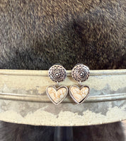 Stone Heart Drop Post Earring