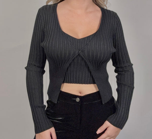 Twofer Ribbed Sweater