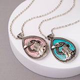 Western Turquoise Hat & Boot Teardrop Pendant Necklace