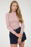 Stripe Floral Mock Neck Long Sleeve