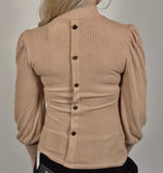 Long Sleeve Back Button Top