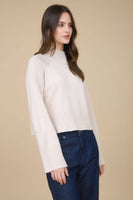 Mock Neck Long Sleeve Knit Cropped Sweater