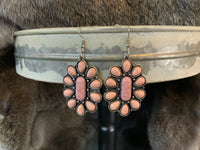 Western Coral Stone Oval Earring