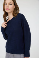 Plus Solid Crewneck Front Seam Sweater