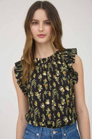 Floral Ruffle Sleeveless Top