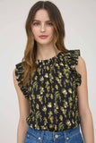Floral Ruffle Sleeveless Top