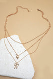Multi Layer Bow/ Hear Charm Necklace
