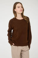 Plus Solid Crewneck Front Seam Sweater