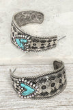 Western Rhinestone Turquoise Heart Hoop Earrings