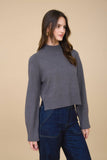 Mock Neck Long Sleeve Knit Cropped Sweater