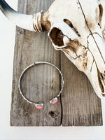 Western Stone Hinge Bangle Bracelet