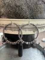 Square Navajo Bead Hoop Earrings