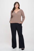 Plus Long Sleeve Henley Top