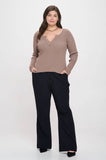 Plus Long Sleeve Henley Top