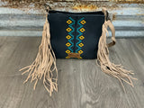Wrangler Aztec Embroidered Fringe Crossbody