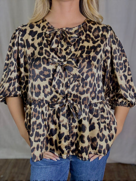 Leopard Satin Blouse