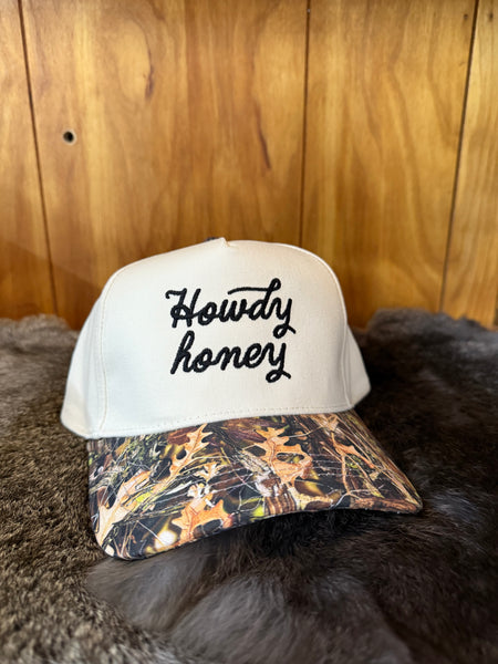 Howdy Honey Embroidery Camo Trucker Hat