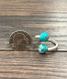 8mm Round Gemstone, Brass Adjustable Rings