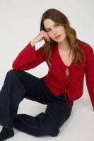 Multi Tie Front Long Sleeve Cardigan