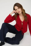 Multi Tie Front Long Sleeve Cardigan