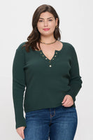 Plus Long Sleeve Henley Top