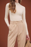 Mock Neck Long Sleeve Sweater Knit Top
