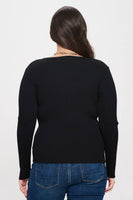 Plus Long Sleeve Henley Top