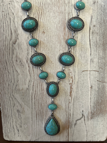 Large Circle & Oval Lariat Necklace