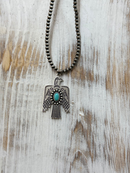 15" Navajo Thunderbird Necklace