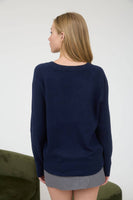 V Neck Long Sleeve Knit Sweater