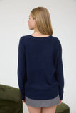 V Neck Long Sleeve Knit Sweater