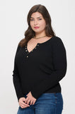 Plus Long Sleeve Henley Top