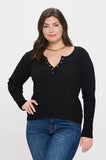 Plus Long Sleeve Henley Top