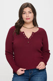 Plus Long Sleeve Henley Top