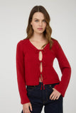 Multi Tie Front Long Sleeve Cardigan