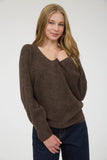 V Neck Long Sleeve Knit Sweater