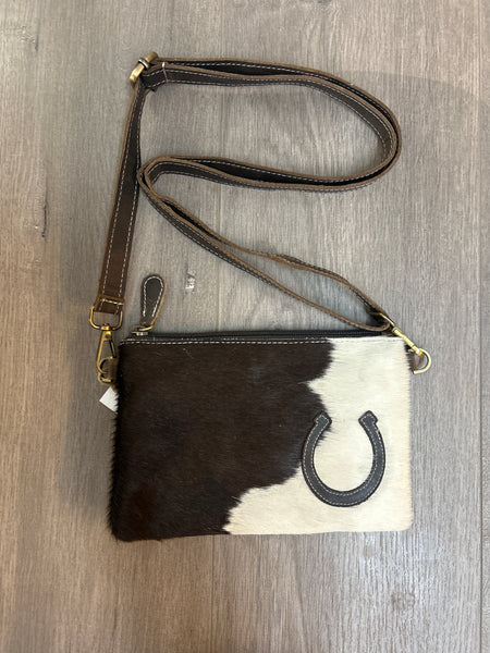 Cowhide and Leather Small Crossbody