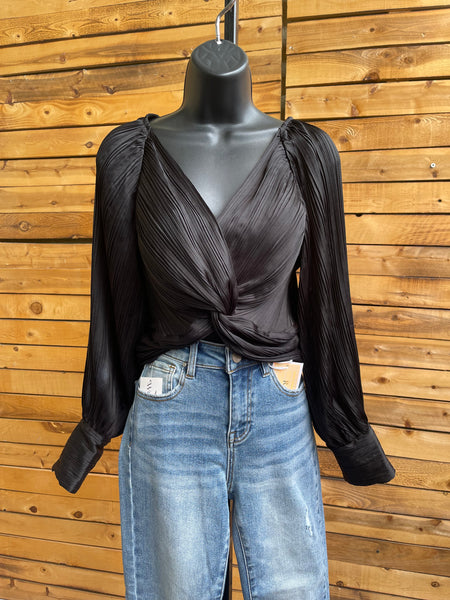 Kara crinkle fabric crop