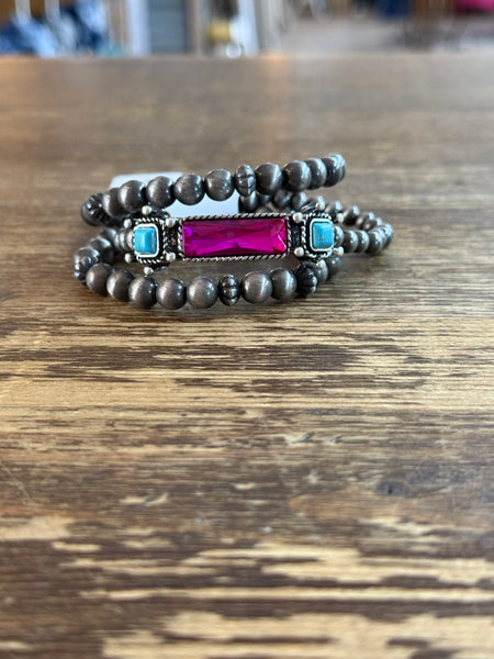 WESTERN STYLE BEADED BRACELET SET