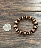 Handmade Rondelle Copper Navajo Stretch Bracelet