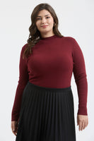 Plus Mock Neck Long Sleeve Top