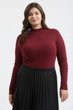 Plus Mock Neck Long Sleeve Top