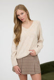 V Neck Long Sleeve Knit Sweater